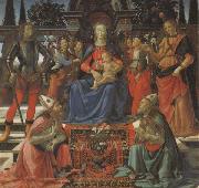 Domenico Ghirlandaio Madonna and Child Enthroned with Four Angels,the Archangels Michael and Raphael,and SS.Giusto and Ze-nobius Sweden oil painting artist